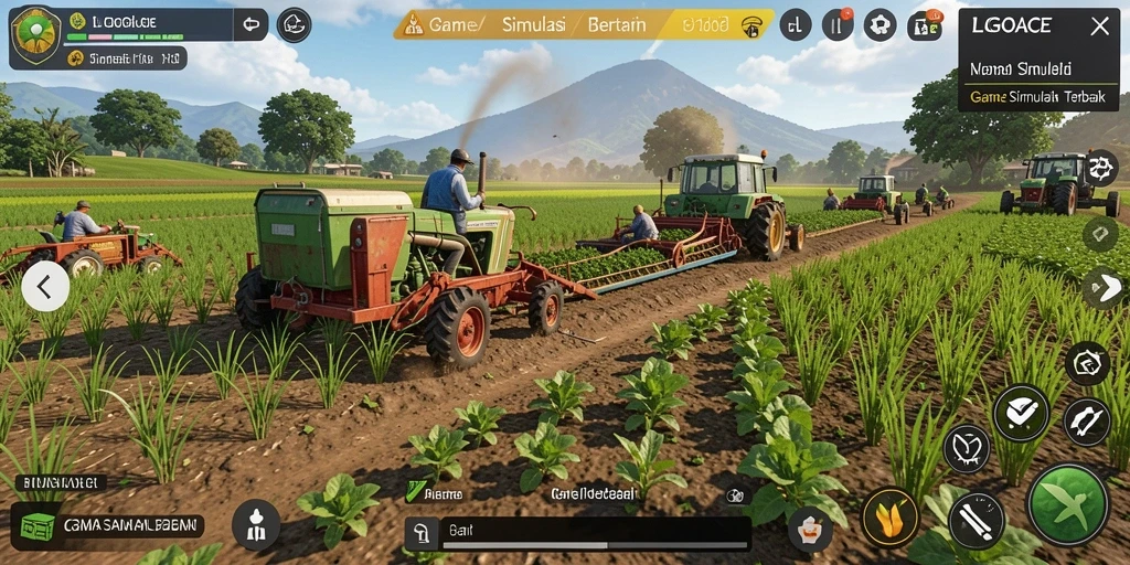 Screenshot menampilkan gameplay LGOACE dengan bertani yang interaktif dan menyenangkan.