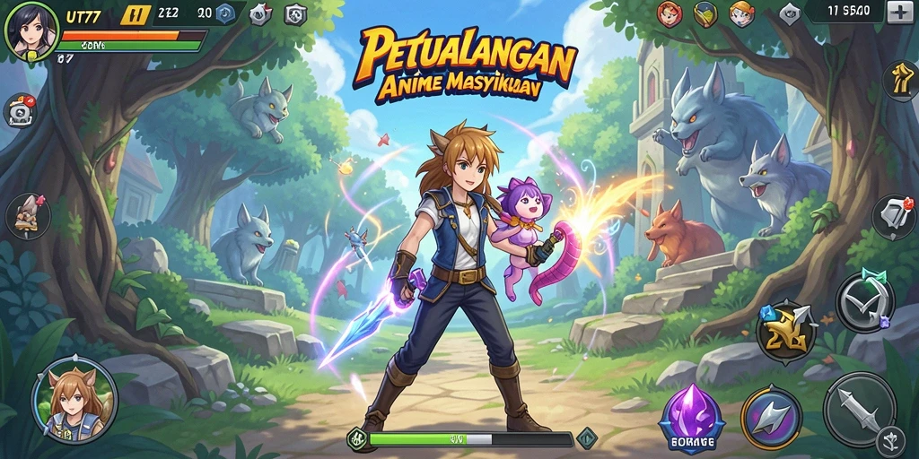 Tampilan gameplay indah dengan karakter Anime yang menawan.
